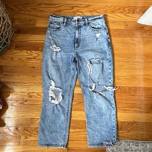 Ultra High Rise Ankle Straight Light Wash Jeans